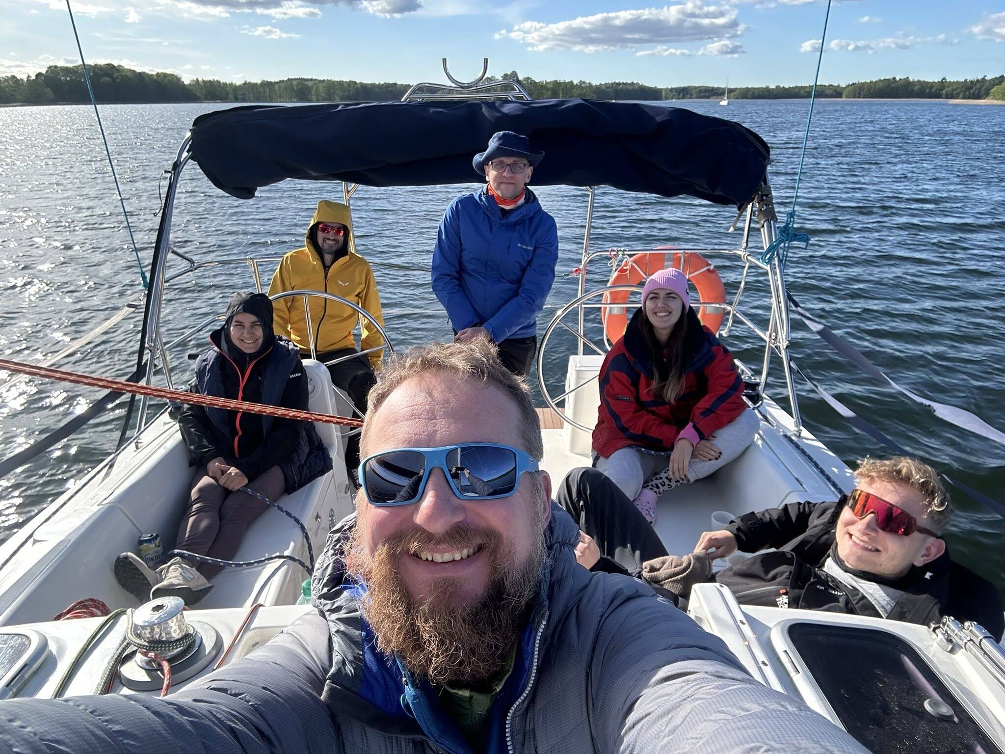 Having great and active time on a boat