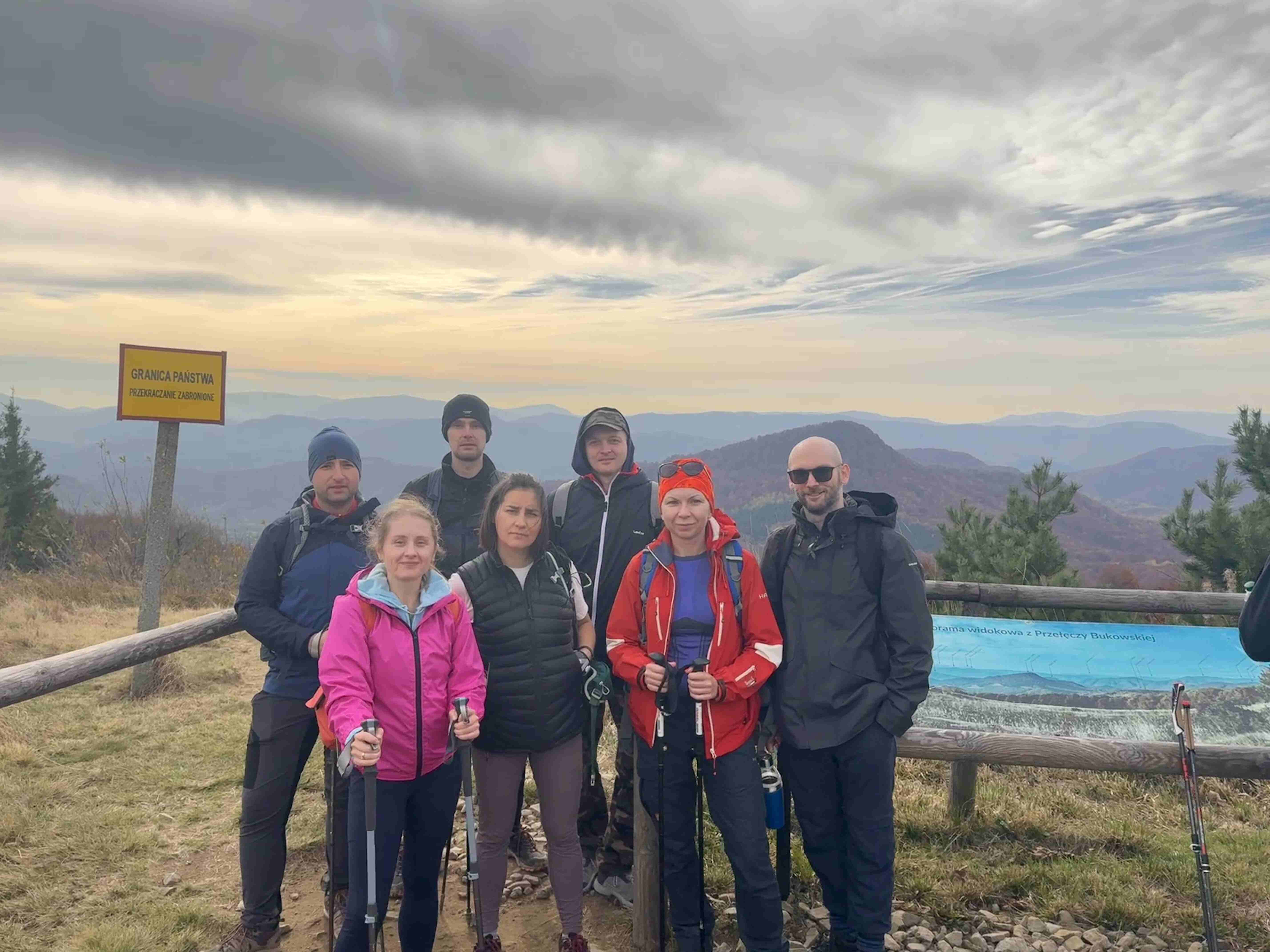 SML team hiking together