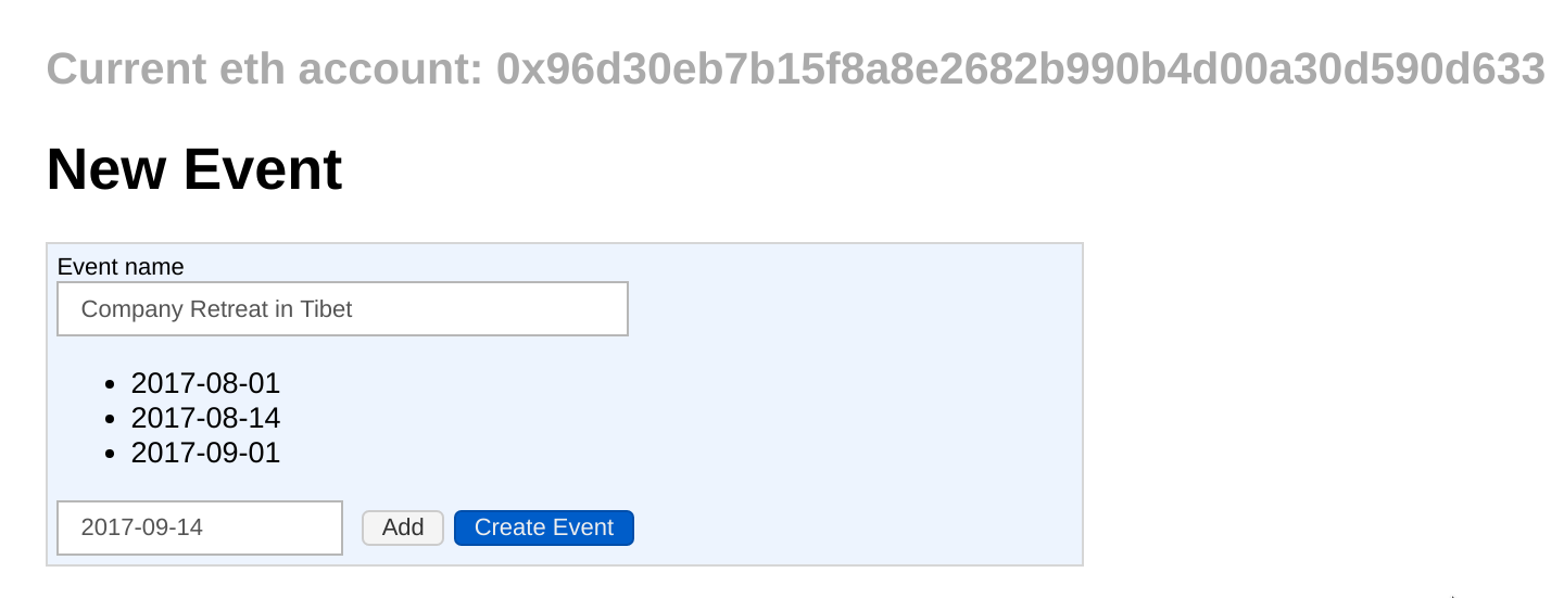 Create event view